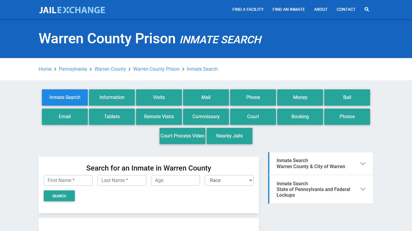 Warren County Prison, PA Inmate Search: Roster & Mugshots - Jail Exchange